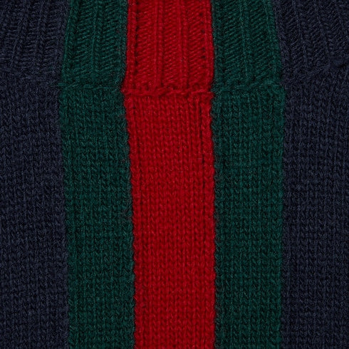 Fine knit wool sweater with Web