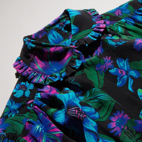 Printed silk crêpe de chine shirt