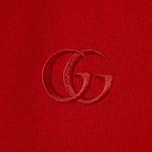 Knit wool polo shirt with embroidery