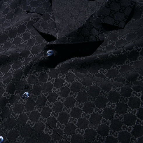 GG silk jacquard bowling shirt