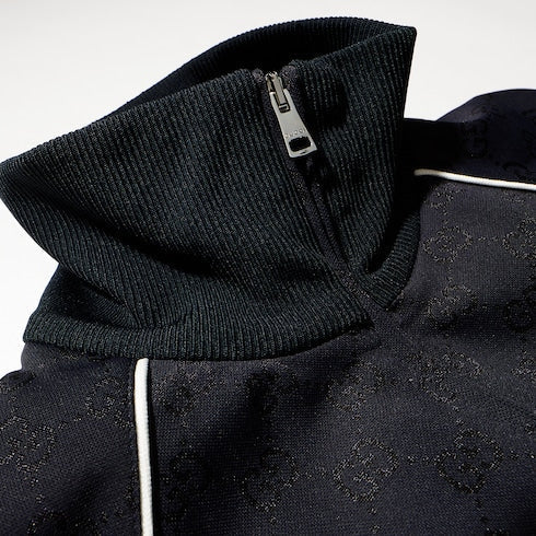 GG nylon and jersey zip jacket