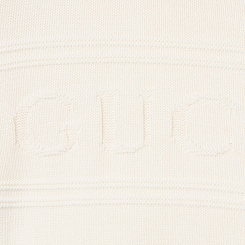 Knit cotton wool sweater with intarsia