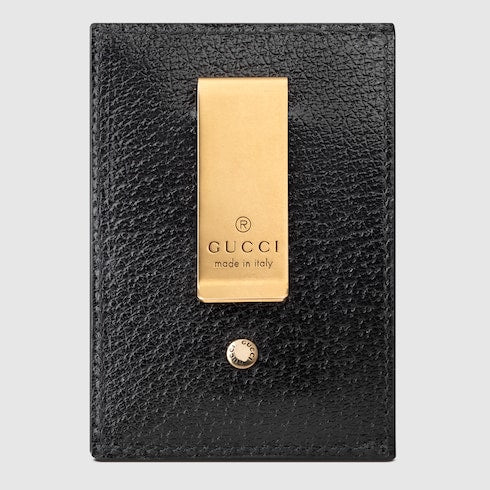 Black Leather GG Marmont Money Clip