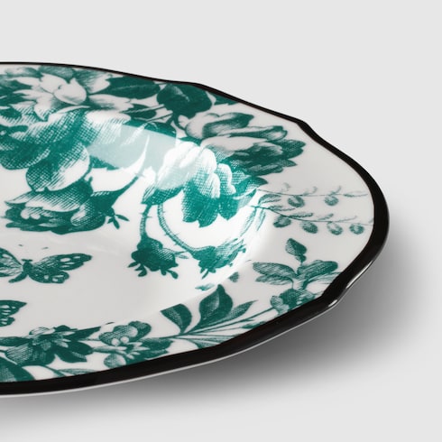 Green Herbarium Rim Soup Bowl, Set Of Two