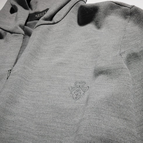 Wool silk blend hooded cardigan