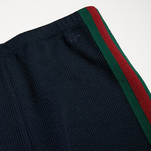 Rib cotton jersey pants with Web