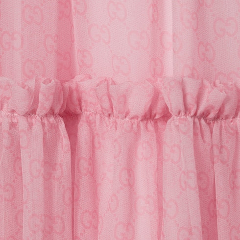 Printed silk chiffon long skirt