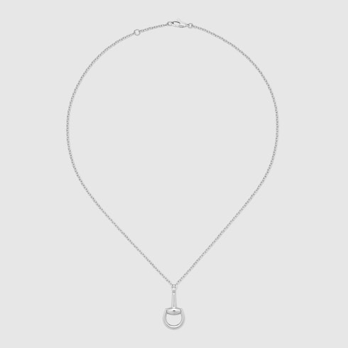 Gucci Horsebit diamond 18k pendant necklace