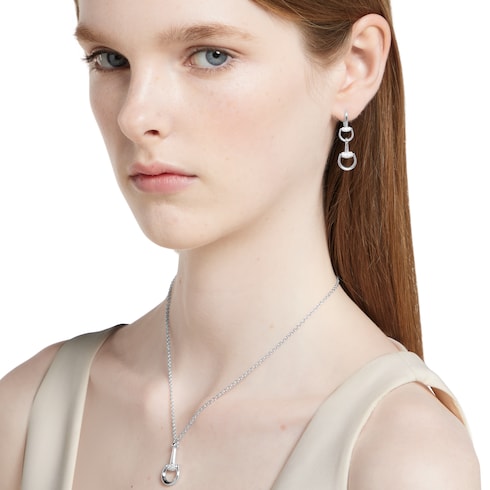 Gucci Horsebit 18K drop diamond earrings