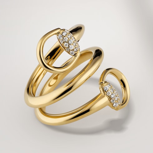 Gucci Horsebit diamond 18k contrarié ring
