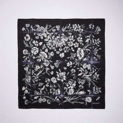 Printed silk jacquard carré