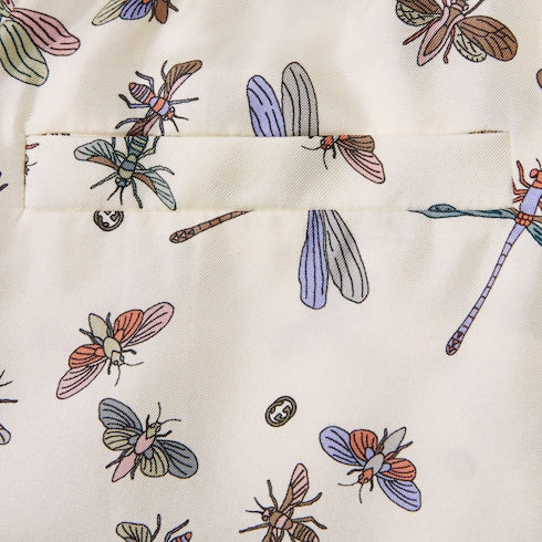 Printed silk twill pants