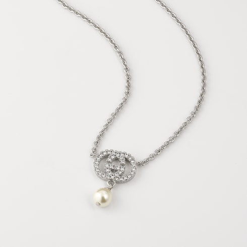 Crystal and pearl necklace
