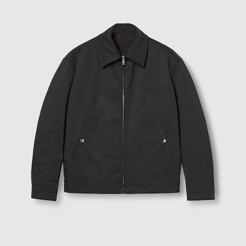 Reversible nylon and GG canvas jacket
