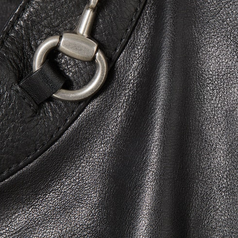 Leather jacket with Horsebit