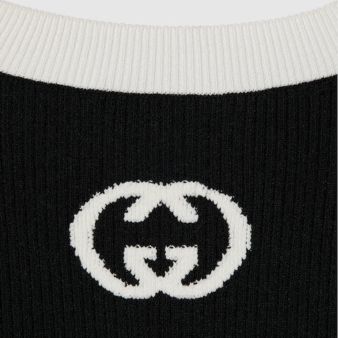 Ribbed T-shirt with intarsia