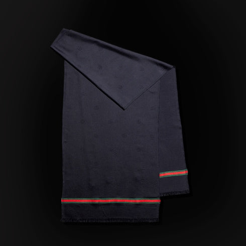 Double G silk cotton jacquard stole