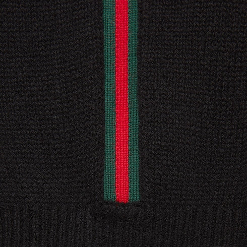 Cashmere sweater with Web intarsia