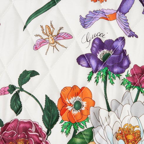 Printed quilted twill jacket