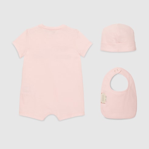 Baby cotton gift set with Gucci logo