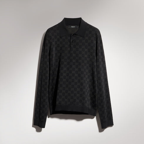 Viscose GG jacquard polo shirt