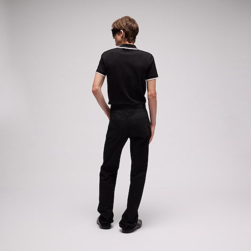 Cotton piquet polo shirt with embroidery