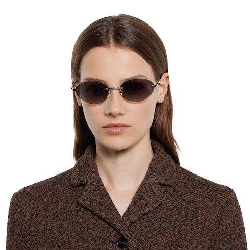 Frameless oval sunglasses