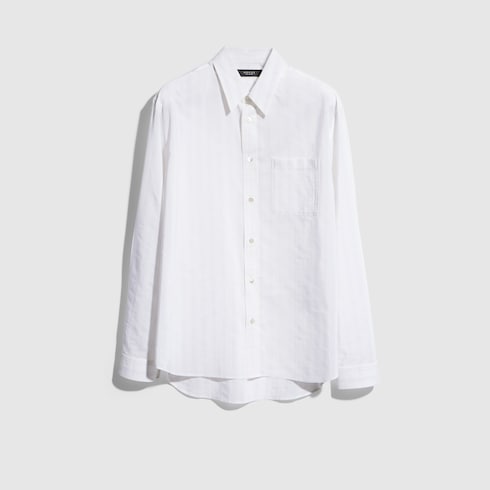 Striped technical cotton shirt