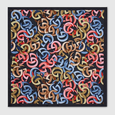 Printed silk pocket square