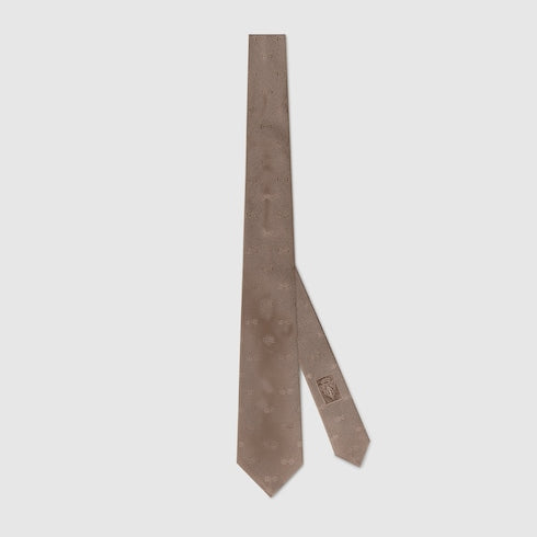 Horsebit silk jacquard tie