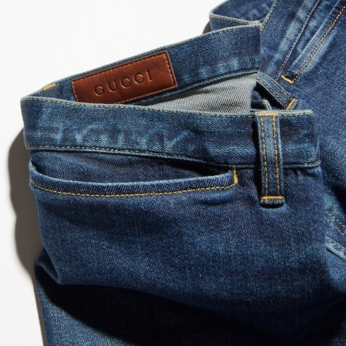 Stretch cotton denim pants