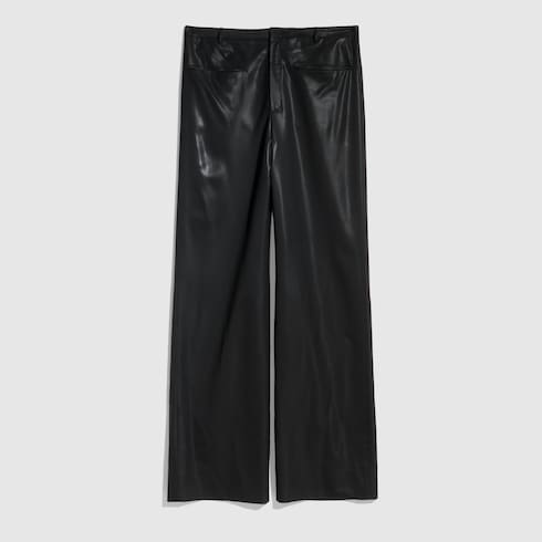 Light wool pants with chintzed finish