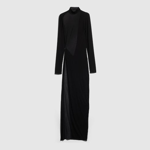 Viscose crêpe jersey dress with split