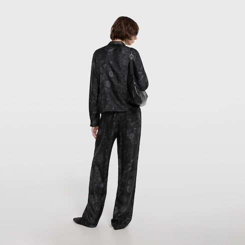 Printed silk twill pants