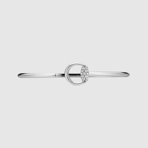 Gucci Horsebit diamond 18k bangle bracelet
