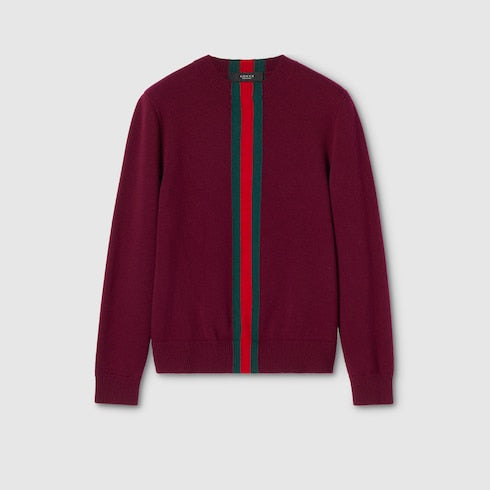 Knit wool sweater with Web intarsia