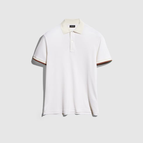 Silk jersey polo shirt with Web
