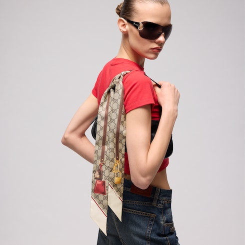 Printed silk twill ribbon