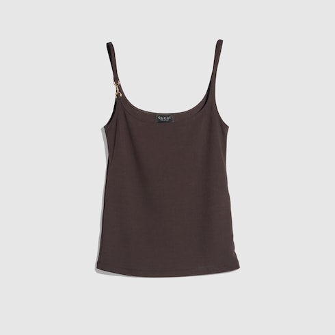 Viscose crêpe jersey top with Horsebit