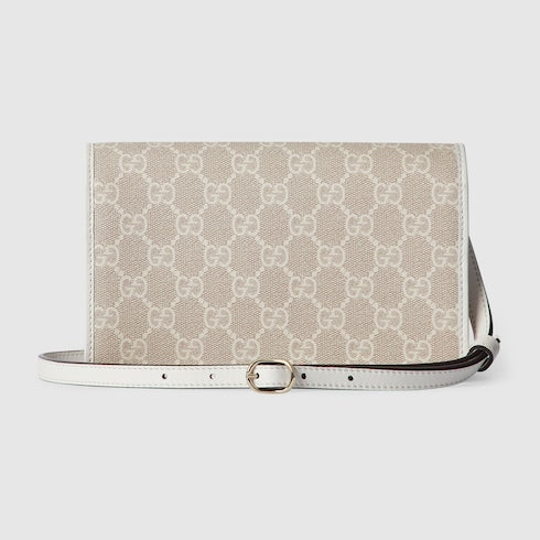 GG Emblem wallet with leather strap