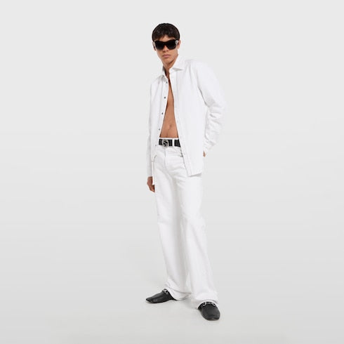 Washed certified cotton denim shirt