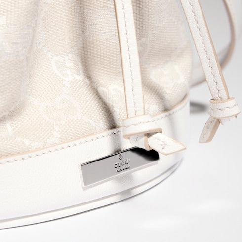 Mini bucket bag with Gucci plaque