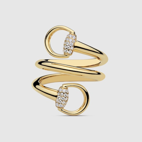 Gucci Horsebit diamond 18k contrarié ring