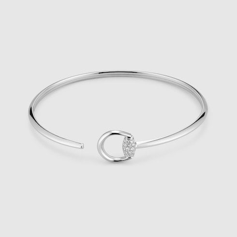 Gucci Horsebit diamond 18k bangle bracelet