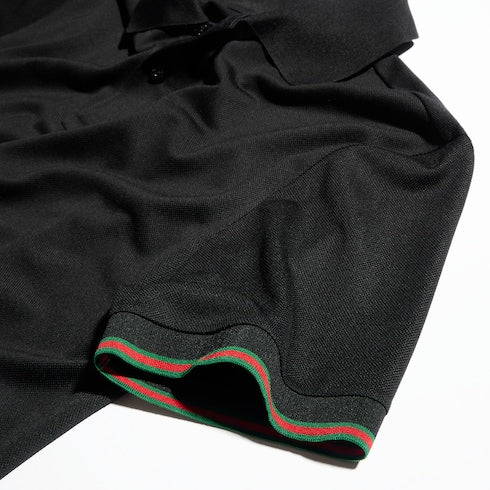 Silk jersey polo shirt with Web
