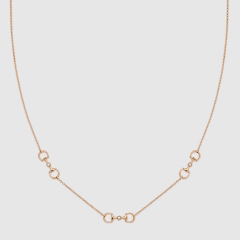 Gucci Horsebit diamond 18k pendant necklace