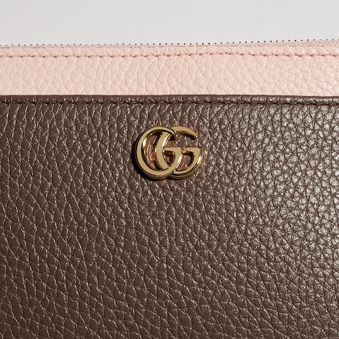Bi-color GG Marmont zip key pouch