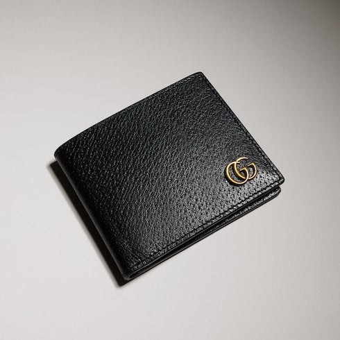 Black Leather GG Marmont Large Bi-Fold Wallet