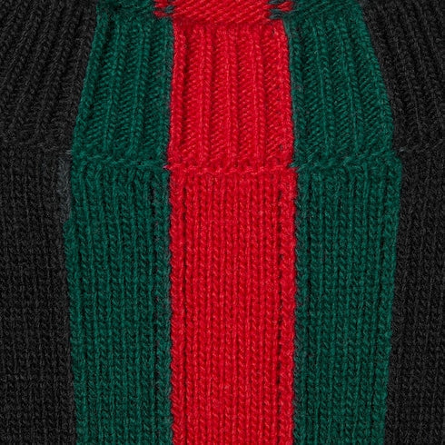 Fine knit wool sweater with Web