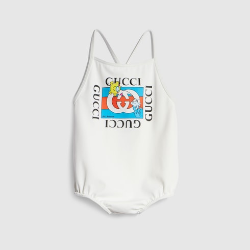 Baby jersey swimsuit with print